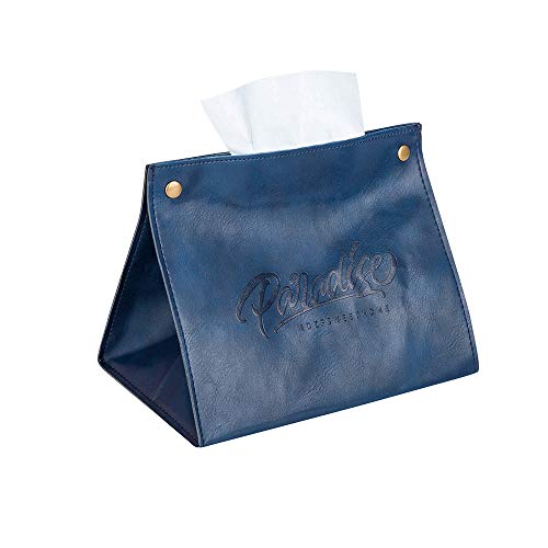 MDZF SWEETHOME PU Leather Tissue Box Cover Facial Tissue Box Holder Tissue Bag Dispenser for Home, Bedroom, Office, Car or Decoration, Blue - Thumbnail 6