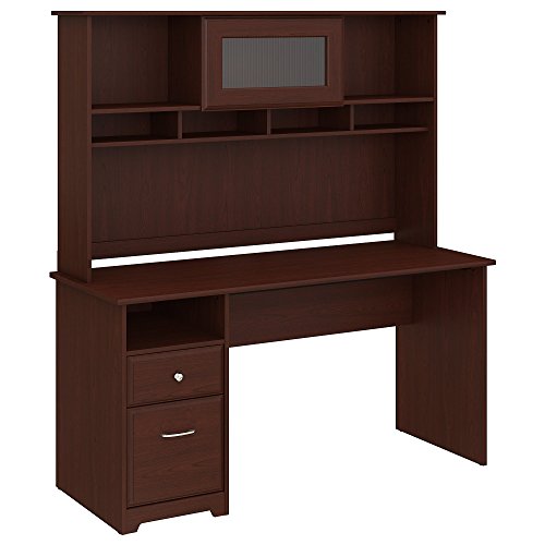 Bush Furniture Cabot 60W Computer Desk with Hutch and Drawers in Harvest Cherry Pricepulse