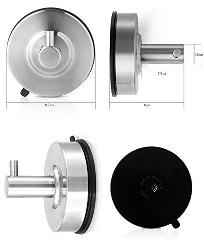 Living well - stainless suction cup hook ultra heavy du…