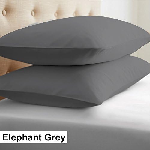 100% Egyptian Cotton 2-Piece Euro Shams 450 Thread Count Solid Pattern All Sizes &amp; Colors 26" x 26" (66cm x 66cm ) , Elephant Grey.