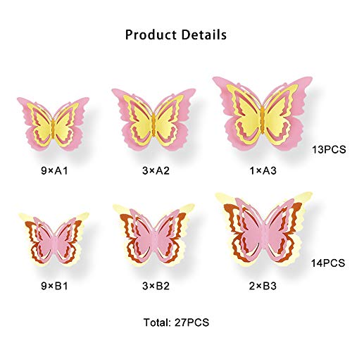 1 PinkBlume+Butterfly+Decorations+Removable+Livingroom