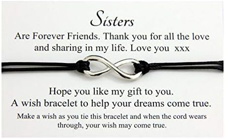 LucorSisters Infinity Wish Bracelet - Friendship Bestie Gift for Sisters - Christmas Birthday Present