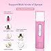 Facial Steamer, Nano Mister Spray for Eyelash Extensions Mini Portable Face Steamer USB Rechargeable Cool Mist Sprayer Moisturizing for Beauty Skin Care w/ Power Bank Pink