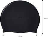 Darbermu Kids Swimming Cap Silicone 22x19cm Black Waterproof Stretchable view 2