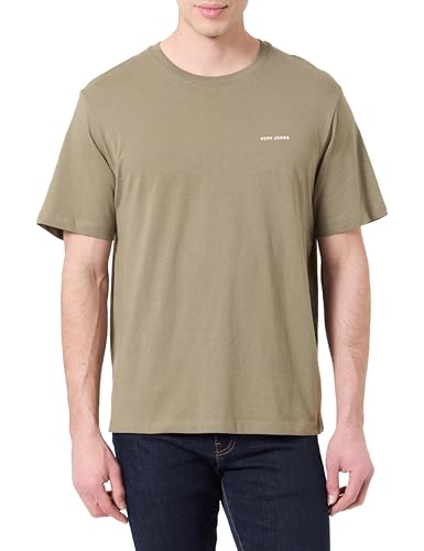 Pepe Jeans Herren M Basic Logo T-Shirt, Grün (Safarigrün), XS