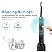 Ovonni Sonic Electric Toothbrush with 2 Replacement Heads, Rechargeable and IPX7 Waterproof Toothbrush with 5 Optional Modes and Travel Case Black