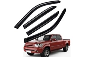 Lifeinfinity Original 4pcs Rain Guards Set, Outside Mount Window Deflectors, Side Window Visors Compatible with 2004-2006 Toyota Tundra Double/Crew Cab with 4 Full Size Doors Only|94710|