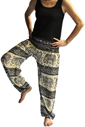 Ahh pants Women's Yoga Clothing Comfy Boho/Harem Pants Elephant Black