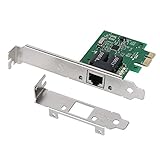 QNINE 10/100/1000 Mbps PCIe Network Card, Gigabit Ethernet Adapter PCI Express with Low Profile Bracket, PCI-e X1 RJ45 LAN Card for PC, Support Windows XP / 7/8 / 10
