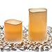 Hayley Cherie - Real Wax Flameless Candles with Timer (Set of 5) - LED Candles 5” and 3” Tall - Flickering Amber Flame - Battery Operated Pillar Candles – Large Unscented (Ivory)