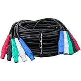 Power Assemblies Type SC Entertainment and Stage Lighting Cable, 5 Wire Banded Set (4) #2 and (1) #6 Outdoor Rated Cam Lock Cord, 50 FT