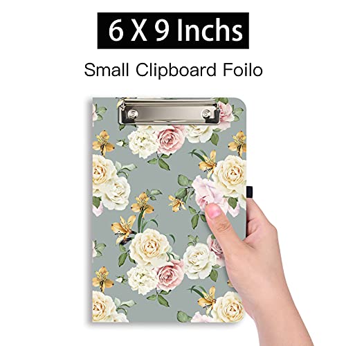 Hongri Mini Clipboard Folio with Refillable Lined Notepad and Interior