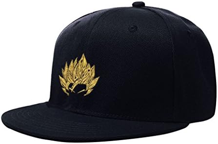 X22X Goku Dragon Hair Ball z Gold Embroidered Snapback Adjustable Baseball Cap Black