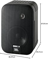 JBL Control One Rugged 2-Way 100mm Bookshelf Speakers Pair Black Chrome view 3