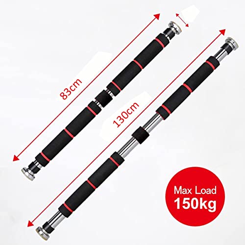 Nyganmelloz Doorway Pull Up Bar with No Screw Installation,Chrome Steel Pull Up Adjustable Gym Bar With Cushioned Grip (83-130 Cm)