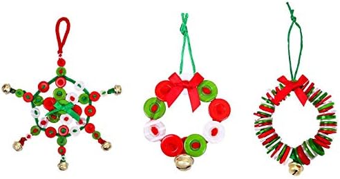 Colorful assortment of 800 Christmas-themed buttons for crafting, featuring various shapes, sizes, and hole designs.