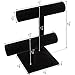 Barelove Jewelry Stand Display 2 Tier, Black Velvet T-Bar Bracelet Watch Bangle Necklace Holder Organizer for Women Girls Men Home Organizer or Store Display
