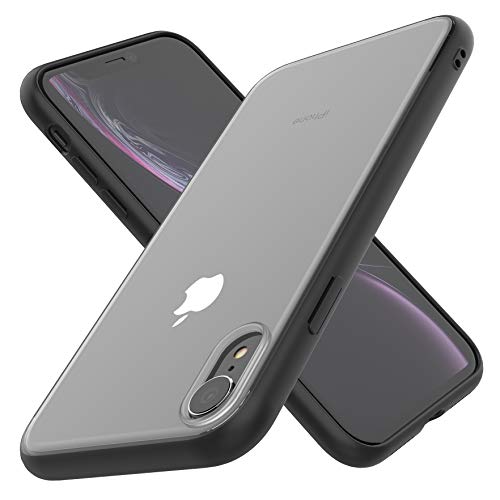 RORSOU iPhone XR Case, Thin and Slim Soft PC Coated Non Slip Matte Surface Case for for Apple iPhone XR 6.1 Inch (2018) - Translucent and Black
