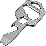 Keychain Multi-Tool 100% Titanium - Edc Survival Tactical Gear - 10 Tools in 1 [Bottle Opener, Wrench, Screw Driver, Key Clip, etc.] Universal Everyday Carry Pocket and Backpack Tool
