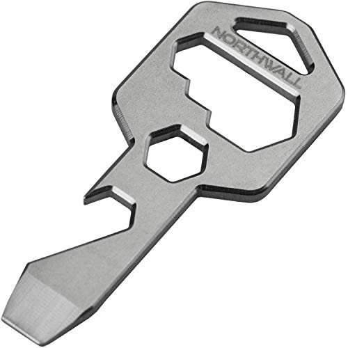 Keychain Multi-Tool 100% Titanium - Edc Survival Tactical Gear - 10 Tools in 1 [Bottle Opener, Wrench, Screw Driver, Key Clip, etc.] Universal Everyday Carry Pocket and Backpack Tool