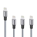 Lightning Cable, ENACFIRE iPhone Charging Cable 4 Pack (3ft*3,6ft *1) Durable Nylon Braided Cord Charger for iPhone X/8/8 Plus/7/7 Plus/6s/6s Plus/6/6Plus/SE/5s/5c/5,iPad/iPod-Grey