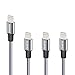 Lightning Cable, ENACFIRE iPhone Charging Cable 4 Pack (3ft*3,6ft *1) Durable Nylon Braided Cord Charger for iPhone X/8/8 Plus/7/7 Plus/6s/6s Plus/6/6Plus/SE/5s/5c/5,iPad/iPod-Grey