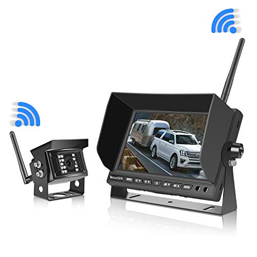 Wireless Backup Camera for Trucks RVs, Two Methods Wiring for Reversing/Constantly View, 7