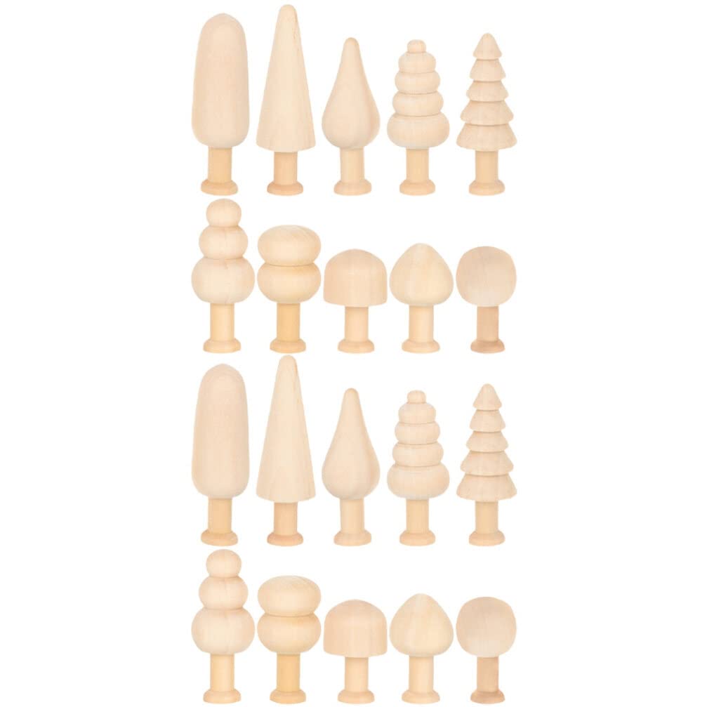Toyvian Unfinished Peg Dolls 20pcs Unfinished Wooden Mushroom Wooden Peg Dolls Peg People for Arts and Crafts DIY Projects Ornaments Desk Bookshelves Decoration Nature Doll Bodies