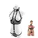 MyCHIC Women's PU Leather High Collared Body Chest Harness Costumes Lingerie Outfits