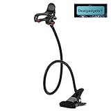 Cell Phone Holder, Dealgadgets Universal Gooseneck Cell Phone Clip Holder Lazy Bracket Flexible Long Arms for iPhone 6 plus/6/5s/5/4S/4,Samsung Galaxy, HTC, Nokia, LG GPS Devices with Clean Cloth, Great for Bedroom, Office, Bathroom, Kitchen,Car etc.(Black)