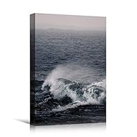 Canvas Wall Art Wind Wave Beach Beach Blue Coastal Cool Photography Relax/Calm - 12x18 inches