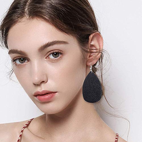 5 Leather+Earrings+Lightweight+Teardrop+Handmade