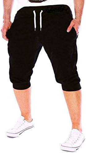 Respctful Summer Men Sport Jogging 3/4 Short Pant Fit Elastic Casual Sportswear Slim Trouser