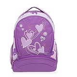 Hynes Eagle Sweetheart Pattern Kids' Backpack (Purple)