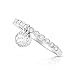 Sterling Silver Thin Stackable Dangling Charm Cz Ring - Size 7