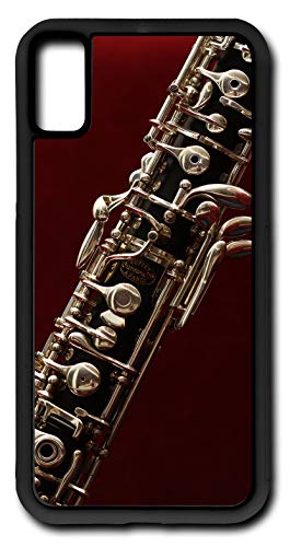 iPhone Xs Case Oboe Double Reed Woodwind Musical Instruments Customizable by TYD Designs in Black Rubber