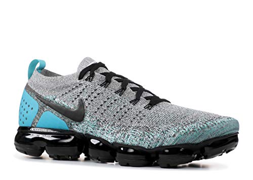 NIKE Mens Air Vapormax Flyknit 2 White/Black/Dusty Cactus/Hyper Jade Nylon Running Shoes 11.5 D(M) US