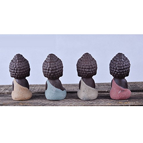 MonkeyJack-4Pieces-Traditional-Little-Buddha-Statue-Monk-Tea-Pet-Decoration-on-Your-KungFu-Tray-Meditation-Accessories-for-Zen-Garden-Sand-Decor