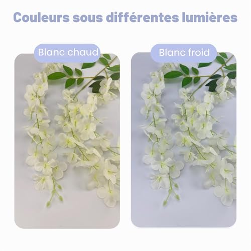 BIRDDIE 48 Pieces Artificial Flower Deco Wisteria Artificial Flowers Falling for Wedding Party Garden Decoration