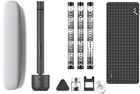 Miteko Lithium Precision Screwdriver Wowstick 1F+ with LED Light and Magnetic Mat, Electric Screwdriver Rechargeable Repair Tool Kits Including 56 Bits Extend Bar for Most Electronics Devices
