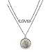 Irish Threepence Coin Pendant Necklace Love - Ireland Three Pence Harp Coin for Collectors | Silvertone Chain |Lobster Claw Clasp | double strand 18" Saturn style chain for Women | Elegant Gift Box primary
