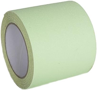 Non-Slip Tape Roll, 8-10 Hour Glow, 15 Feet, 4" Width, Weather Resistant, Commercial Grade 80 Grit, Indoor &amp; Outdoor