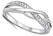Infinity Knot White CZ Promise Ring New .925 Sterling Silver Band Size 8 (RNG14507-8)