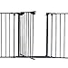 Teekland 204-Inch Super Wide Adjustable Gate and Play Yard，Fireplace Fence/Wide Barrier Gate with Auto Lock Walk-Through Door in Two Directions(Black,8Panels)