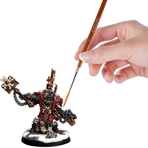 Miniature Model Paint Brush Set - 11 Pieces Fine Detail Painting Brushes for Art Painting - Acrylic, Watercolor, Gouache, Oil - Airplane Kits, Ceramic, Warhammer 40k