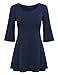 Lock and Love Sleeve Pullover Tunic Top L NAVY