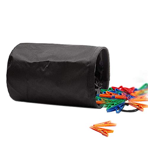 Meowoo Clothespins Bag Hanging Storage Organizer Clothes Peg Bag for Indoor and Outdoor Use (Black - Thumbnail 4