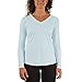 Vapor Apparel Women's V-Neck UPF 50+ Sun Protection Outdoor Performance Long Sleeve T-Shirt