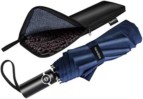 Newdora Windproof Travel Folding Umbrella Golf Umbrella Auto Open Close Button and Upgraded Handle, Lightweight 10 Ribs Automatic Windproof Canopy Compact with Light Reflective-Gift Waterproof Bag Newdora Windproof Travel Folding Umbrella Golf Umbrella Auto Open Close Button and Upgraded Handle, Lightweight 10 Ribs Automatic Windproof Canopy Compact with Light Reflective-Gift Waterproof Bag