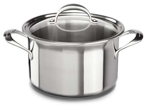 KitchenAid KC2C80SCST 5-Ply Copper Core 8 quart Stockpot with Lid - Stainless Steel, Medium, Stainless Steel Finish